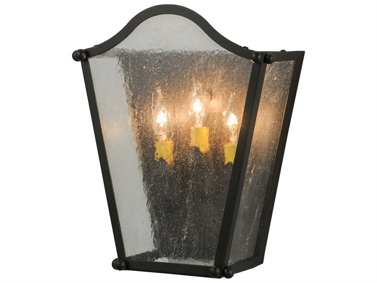 Meyda Austin 3-Light Black Glass Wall Sconce