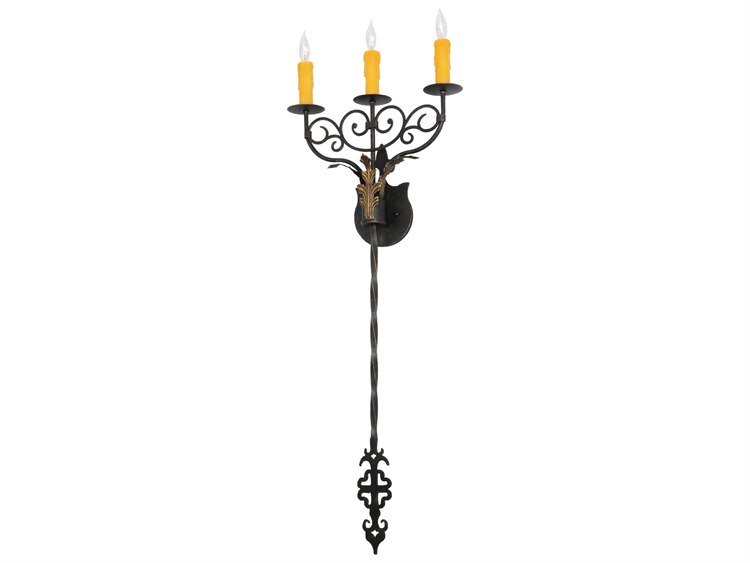 Meyda Lodge 3-Light Brown Wall Sconce