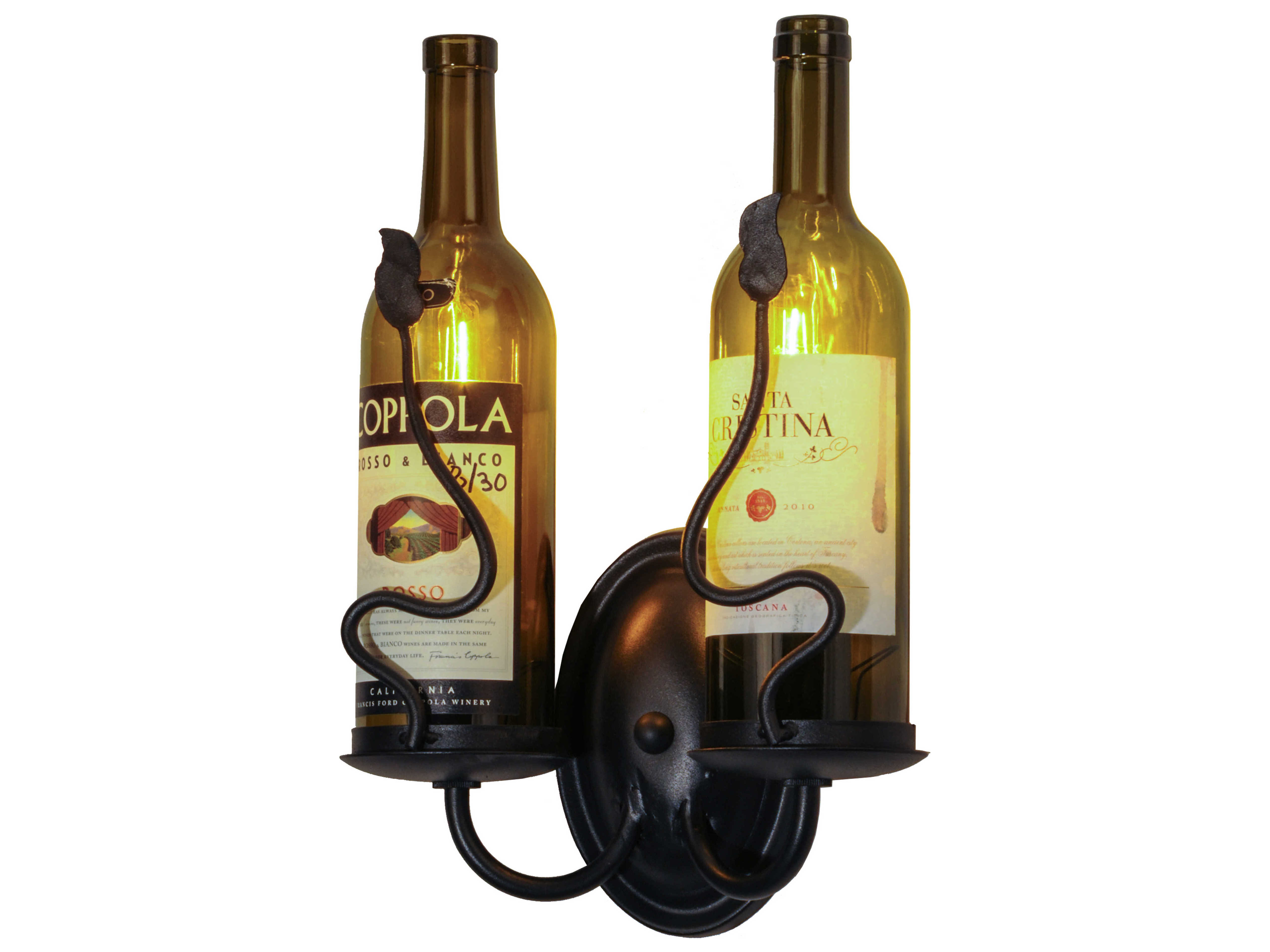 Meyda Tuscan Vineyard Personalized 2 Light Wine Bottle Wall Sconce