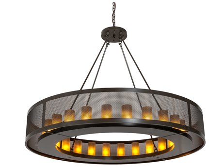 Meyda Loxley 24-Light Timeless Bronze Glass Chandelier