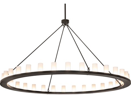 Meyda Loxley 32-Light Timeless Bronze Cylinder Round Chandelier
