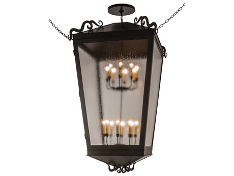 Meyda Madeline Timeless Bronze clear Seedy Acrylic Lantern Tiered Pendant