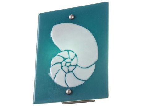 Meyda Metro Fusion 1-Light Nickel Blue Glass Wall Sconce