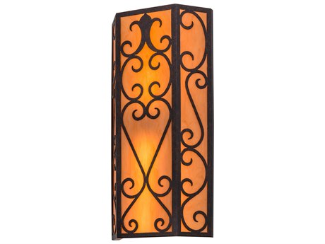 Meyda Mia Cajun Spice tea Stained Acry Orange Wall Sconce
