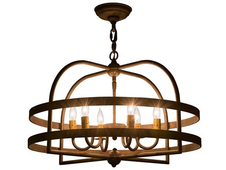 Meyda Aldari 6-Light Brown Candelabra Geometric Chandelier