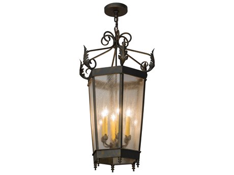 Meyda Regency 6-Light Brown Glass Candelabra Chandelier