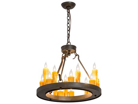 Meyda Deina 18-Light Black Glass Candelabra Chandelier