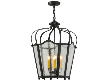 Meyda Citadel 4-Light Black Glass Candelabra Chandelier