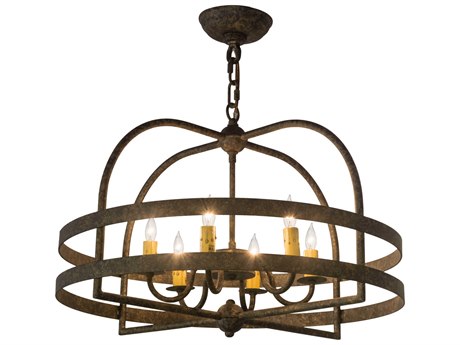 Meyda Aldari 6-Light Brown Candelabra Geometric Chandelier