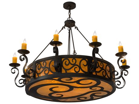 Meyda Delano 10 6 Black Glass Candelabra Chandelier