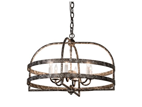 Meyda Aldari 6-Light Brown Candelabra Geometric Chandelier