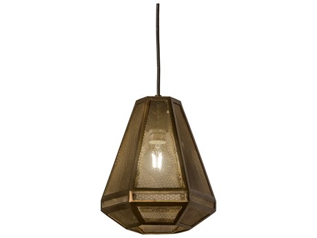 Meyda 1-Light Copper Glass Lantern Mini Pendant