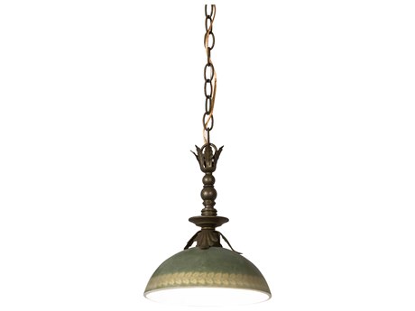 Meyda 1-Light Gold Glass Dome Mini Pendant
