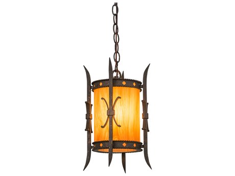 Meyda Stanza 1-Light Brown Glass Cylinder Mini Pendant