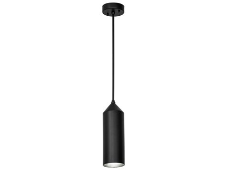 Meyda 1-Light Black Glass Cylinder Mini Pendant