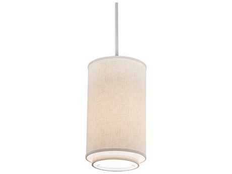 Meyda 1-Light Nickel Glass Cylinder Mini Pendant