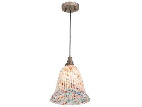 Meyda Pate-de-verre 1-Light Blue Glass Bell Mini Pendant