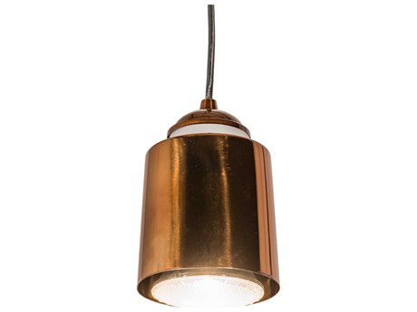 Meyda 1-Light Copper Glass Cylinder Mini Pendant