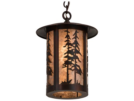Meyda 1-Light Copper Glass Cylinder Mini Pendant