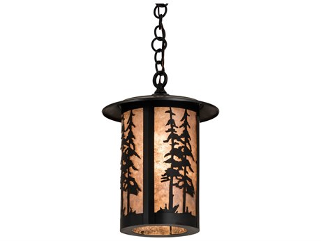 Meyda 1-Light Copper Glass Cylinder Mini Pendant
