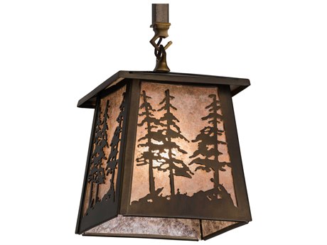 Meyda 1-Light Copper Glass Mini Pendant