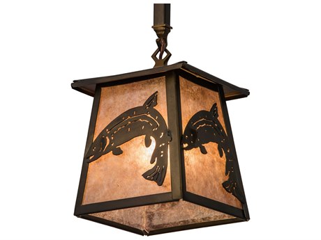 Meyda 1-Light Copper Glass Mini Pendant