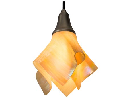 Meyda 1-Light Nickel Glass Mini Pendant