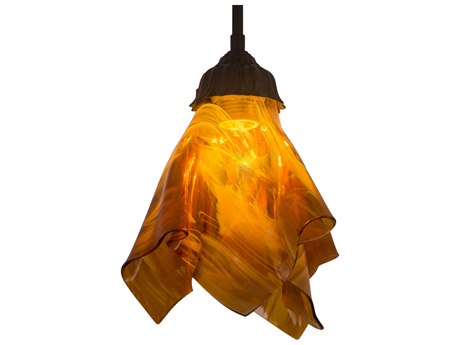 Meyda 1-Light Bronze Glass Mini Pendant