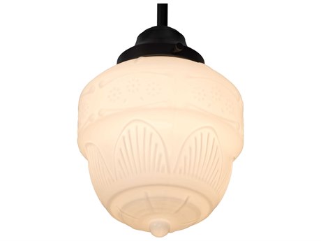Meyda Revival Schoolhouse 1-Light Brown Glass Mini Pendant