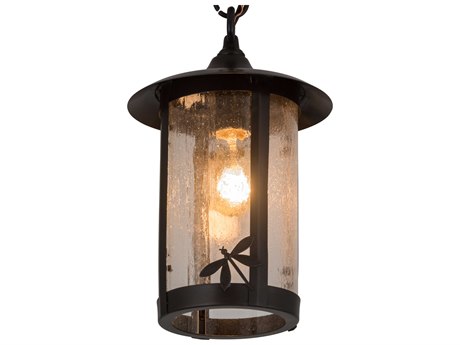 Meyda 1-Light Brown Glass Cylinder Mini Pendant