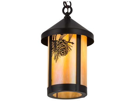 Meyda 1-Light Brown Glass Cylinder Mini Pendant