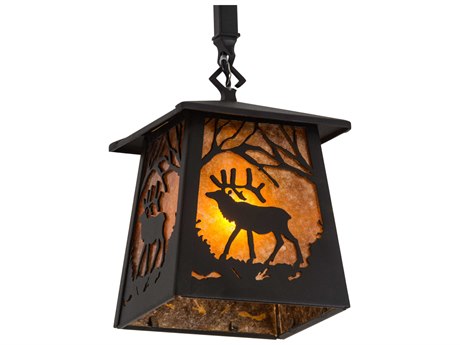 Meyda 1-Light Black Glass Mini Pendant