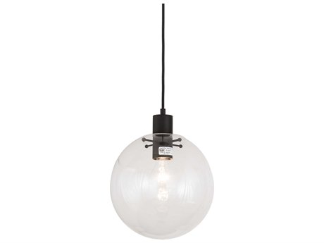 Meyda Bola 1-Light Black Glass Globe Mini Pendant