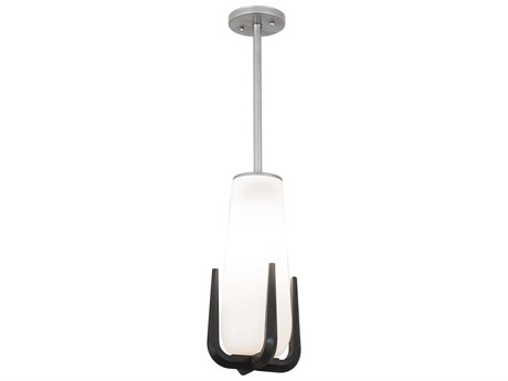 Meyda 1-Light Black Glass Cylinder Mini Pendant