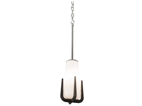 Meyda 1-Light Black Glass Cylinder Mini Pendant
