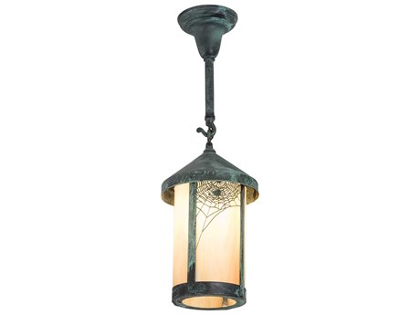 Meyda 1-Light Green Glass Cylinder Mini Pendant