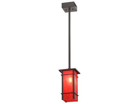 Meyda 1-Light Bronze Glass Mini Pendant
