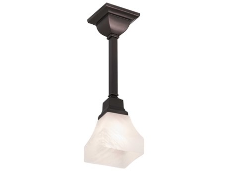 Meyda Bungalow 1-Light Bronze Glass Mini Pendant