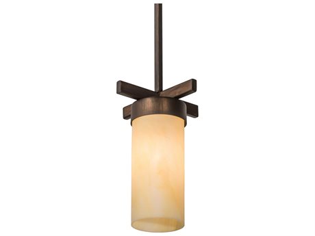 Meyda 1-Light Brown Glass Cylinder Mini Pendant