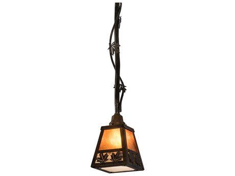 Meyda 1-Light Copper Glass Mini Pendant