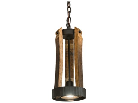 Meyda Barrel Stave 1-Light Bronze Mini Pendant