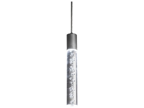 Meyda 1-Light Nickel LED Cylinder Mini Pendant