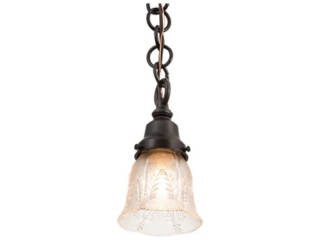 Meyda 1-Light Brown Glass Bell Mini Pendant