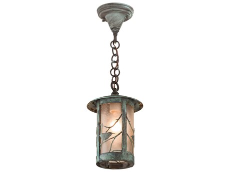 Meyda 1-Light Green Glass Cylinder Mini Pendant