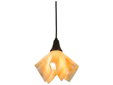 Meyda Handkerchief 1-Light Brown Glass Geometric Mini Pendant