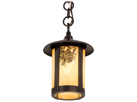 Meyda 1-Light Brown Glass Cylinder Geometric Mini Pendant