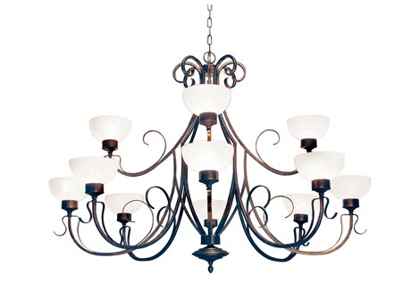 Meyda Mirasol Gilded Tobacco Brown Glass Bowl Chandelier