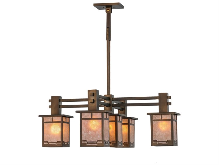 Meyda Mission 5-Light Copper Geometric Lantern Chandelier