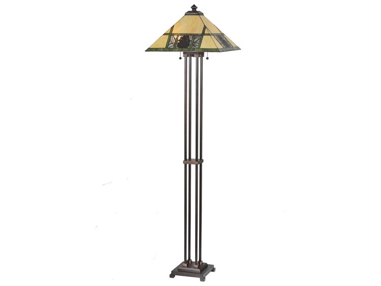 Meyda Pinecone Ridge Bronze Floor Lamp