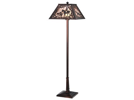 Meyda Fox Hunt Gray 60" Tall Bronze Floor Lamp